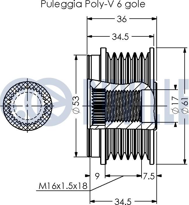 Ruville 541041 - Riemenscheibe, Generator alexcarstop-ersatzteile.com