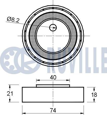 Ruville 541327 - Umlenk / Führungsrolle, Keilrippenriemen alexcarstop-ersatzteile.com