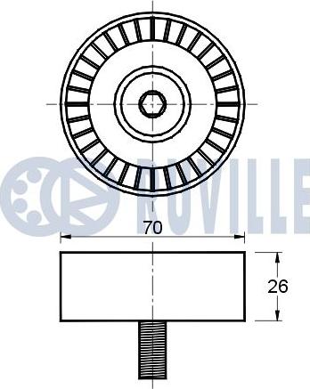 Ruville 541297 - Umlenk / Führungsrolle, Keilrippenriemen alexcarstop-ersatzteile.com