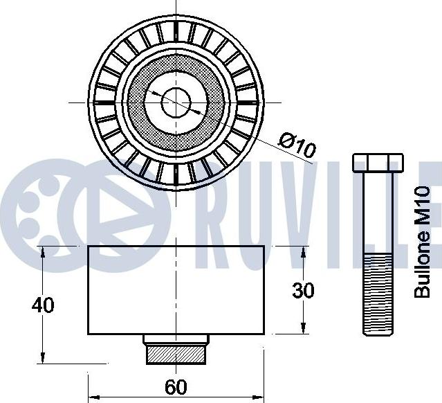 Ruville 542591 - Umlenk / Führungsrolle, Zahnriemen alexcarstop-ersatzteile.com