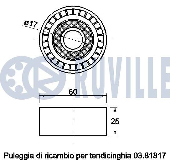 Ruville 542520 - Umlenk / Führungsrolle, Keilrippenriemen alexcarstop-ersatzteile.com