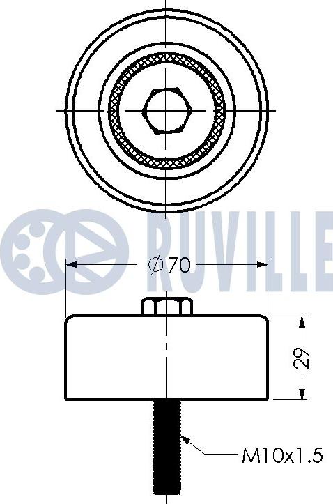 Ruville 542370 - Umlenk / Führungsrolle, Keilrippenriemen alexcarstop-ersatzteile.com