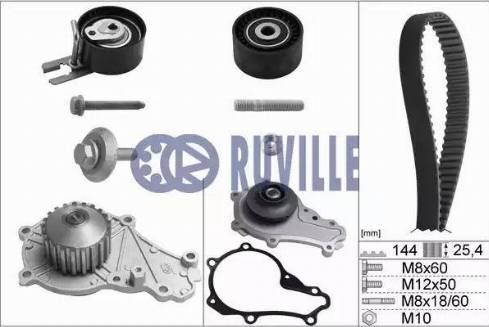 Ruville 55953702 - Wasserpumpe + Zahnriemensatz alexcarstop-ersatzteile.com