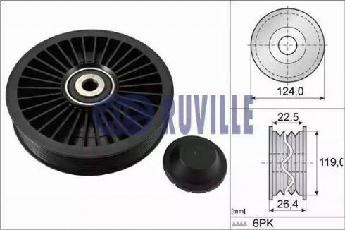 Ruville 55546 - Umlenk / Führungsrolle, Keilrippenriemen alexcarstop-ersatzteile.com