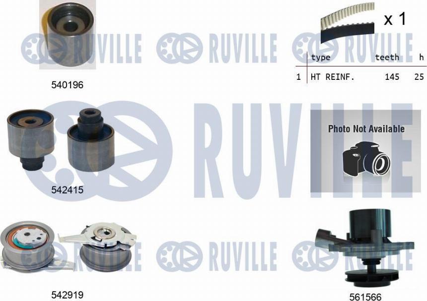 Ruville 5504981 - Wasserpumpe + Zahnriemensatz alexcarstop-ersatzteile.com