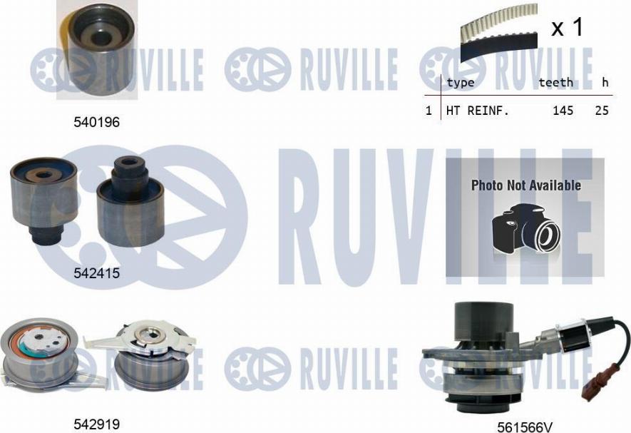 Ruville 5504982 - Wasserpumpe + Zahnriemensatz alexcarstop-ersatzteile.com