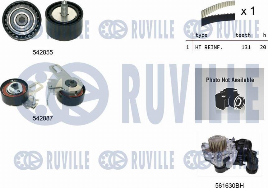 Ruville 5504972 - Wasserpumpe + Zahnriemensatz alexcarstop-ersatzteile.com