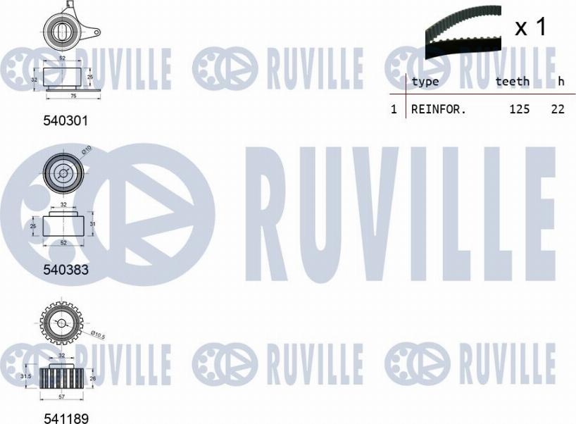 Ruville 550407 - Zahnriemensatz alexcarstop-ersatzteile.com