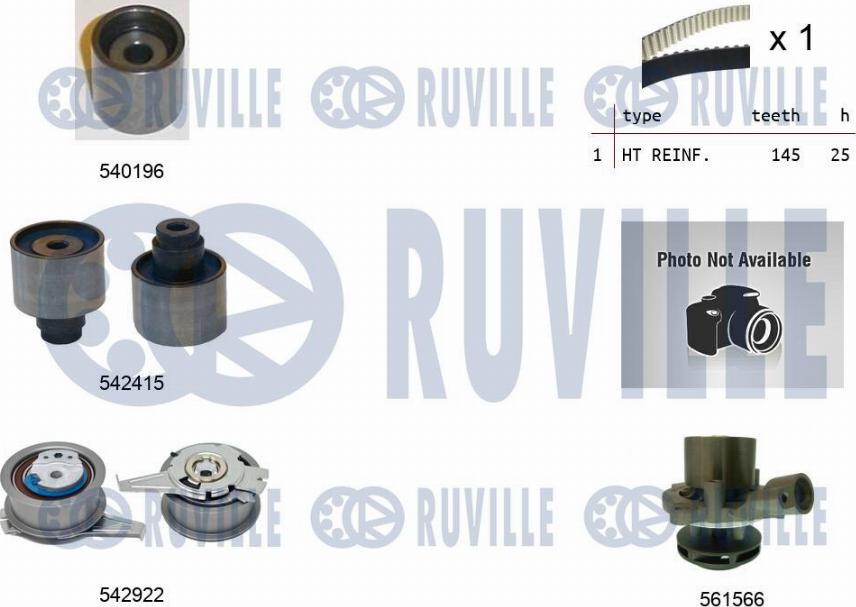 Ruville 5505061 - Wasserpumpe + Zahnriemensatz alexcarstop-ersatzteile.com