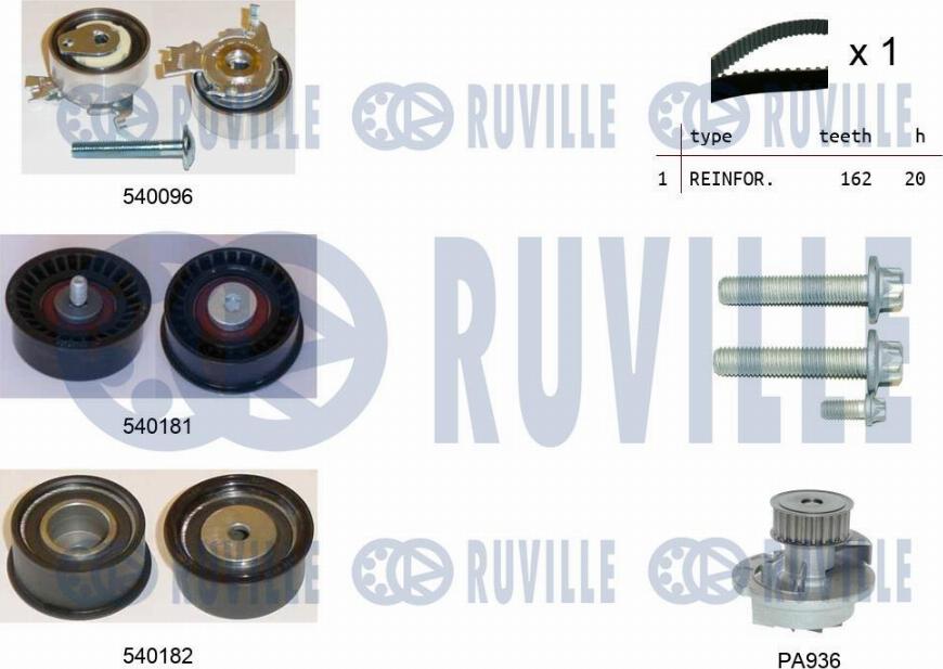 Ruville 5500401 - Wasserpumpe + Zahnriemensatz alexcarstop-ersatzteile.com