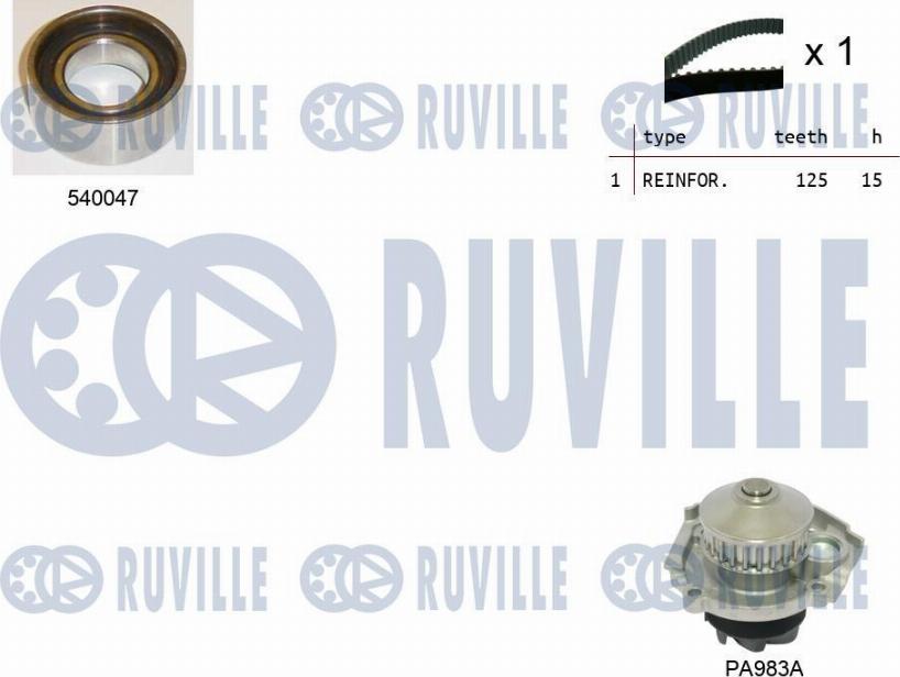 Ruville 5500481 - Wasserpumpe + Zahnriemensatz alexcarstop-ersatzteile.com