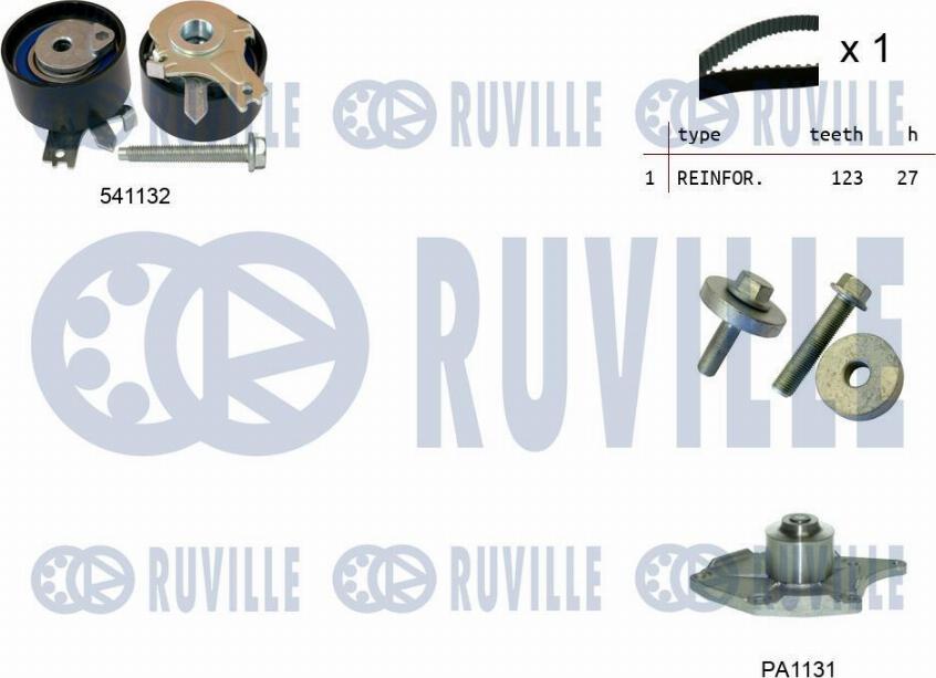 Ruville 5500551 - Wasserpumpe + Zahnriemensatz alexcarstop-ersatzteile.com