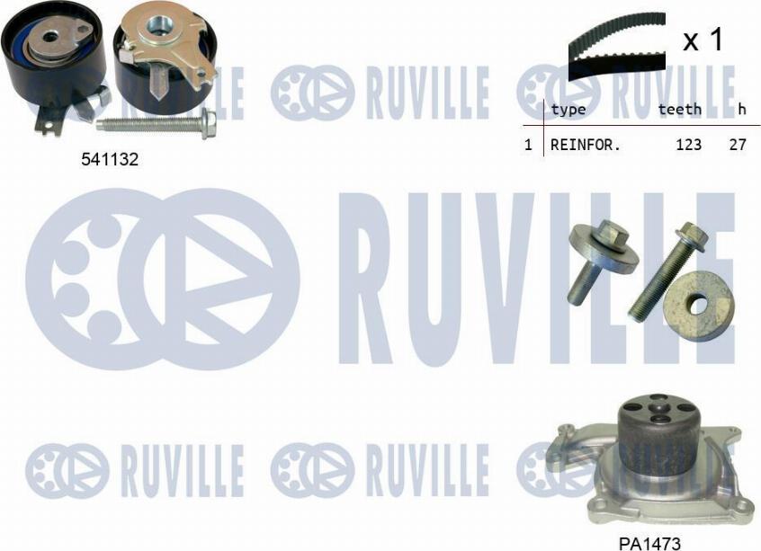 Ruville 5500553 - Wasserpumpe + Zahnriemensatz alexcarstop-ersatzteile.com