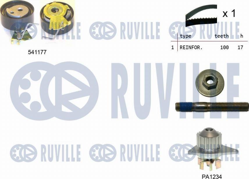 Ruville 5500501 - Wasserpumpe + Zahnriemensatz alexcarstop-ersatzteile.com