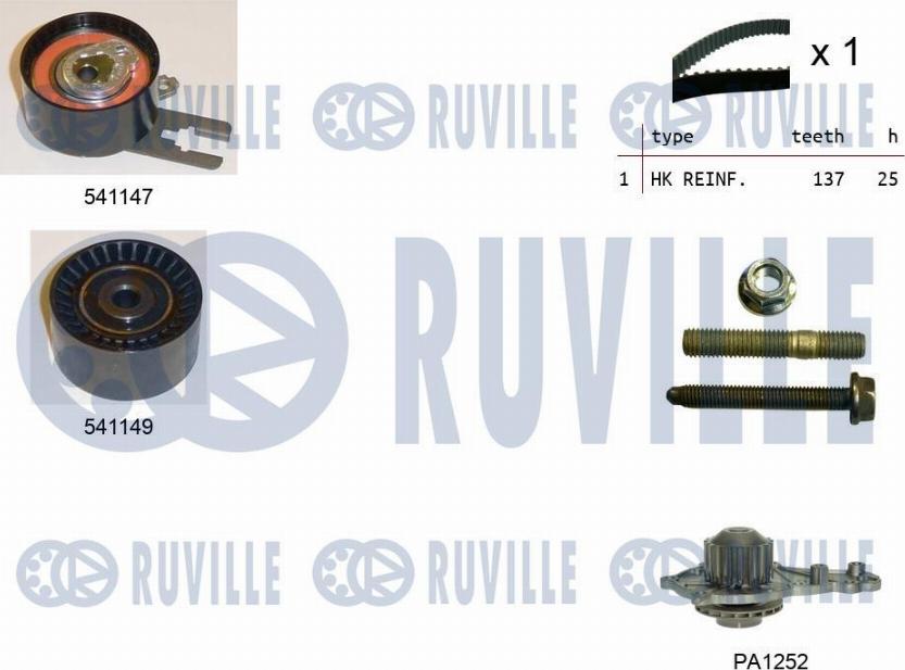 Ruville 5500581 - Wasserpumpe + Zahnriemensatz alexcarstop-ersatzteile.com