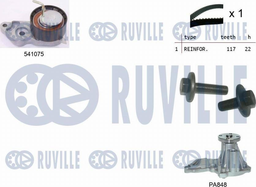 Ruville 5500641 - Wasserpumpe + Zahnriemensatz alexcarstop-ersatzteile.com