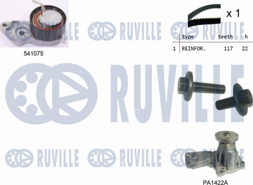 Ruville 5500642 - Wasserpumpe + Zahnriemensatz alexcarstop-ersatzteile.com