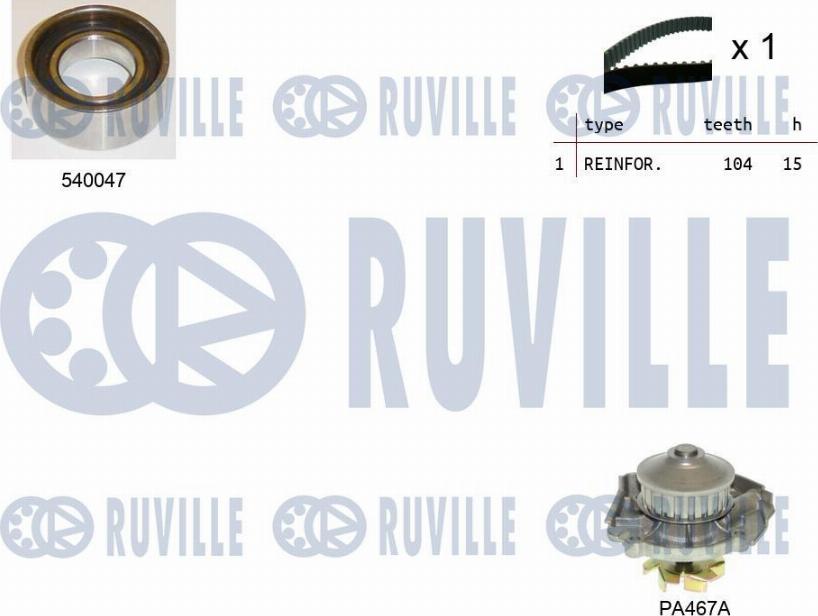 Ruville 5500651 - Wasserpumpe + Zahnriemensatz alexcarstop-ersatzteile.com