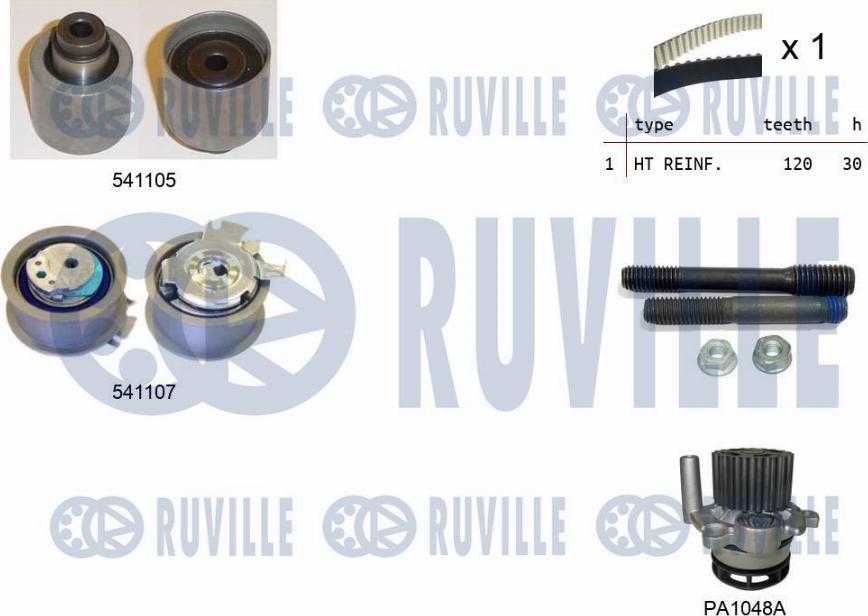 Ruville 5500611 - Wasserpumpe + Zahnriemensatz alexcarstop-ersatzteile.com