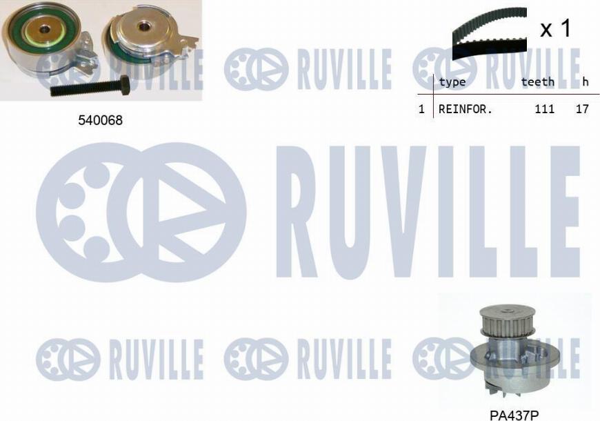 Ruville 5500051 - Wasserpumpe + Zahnriemensatz alexcarstop-ersatzteile.com