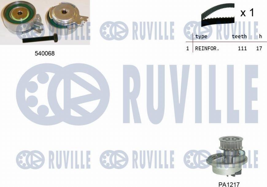 Ruville 5500052 - Wasserpumpe + Zahnriemensatz alexcarstop-ersatzteile.com