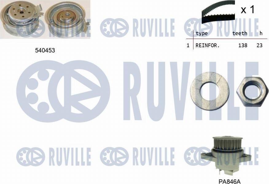 Ruville 5500132 - Wasserpumpe + Zahnriemensatz alexcarstop-ersatzteile.com