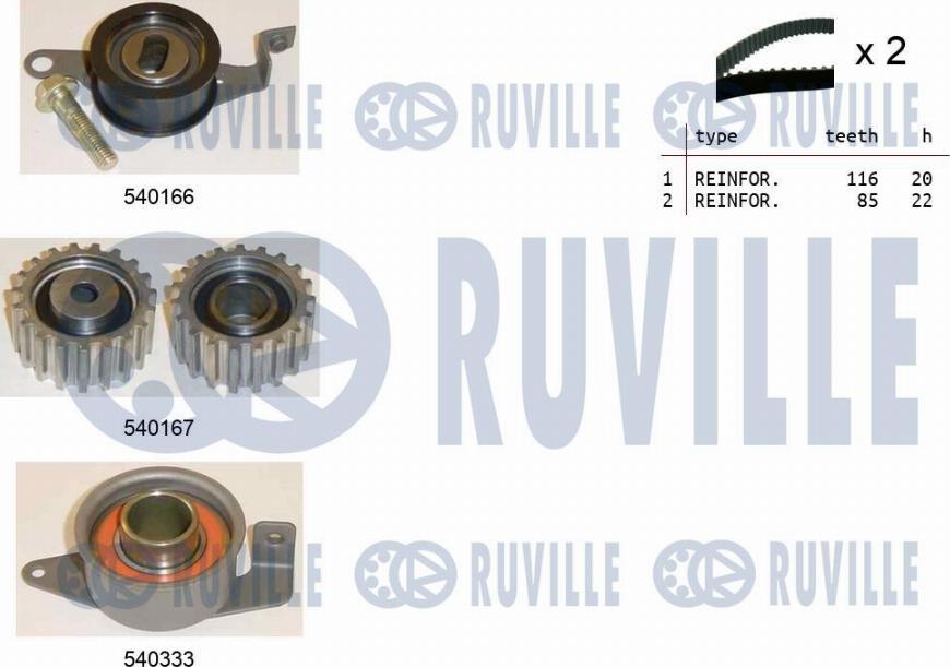 Ruville 550012 - Zahnriemensatz alexcarstop-ersatzteile.com