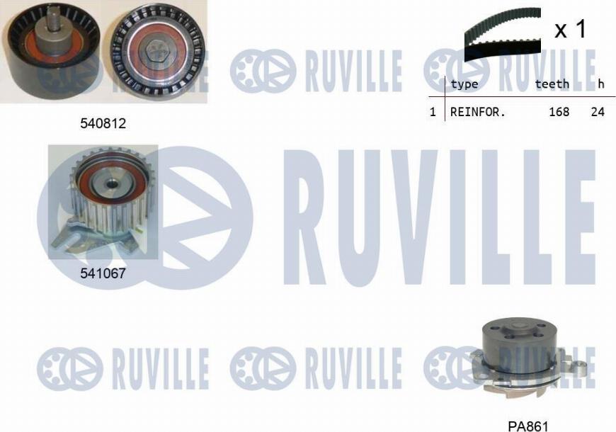 Ruville 5501441 - Wasserpumpe + Zahnriemensatz alexcarstop-ersatzteile.com