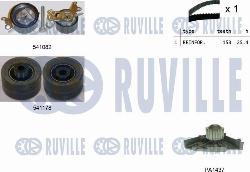 Ruville 5501451 - Wasserpumpe + Zahnriemensatz alexcarstop-ersatzteile.com