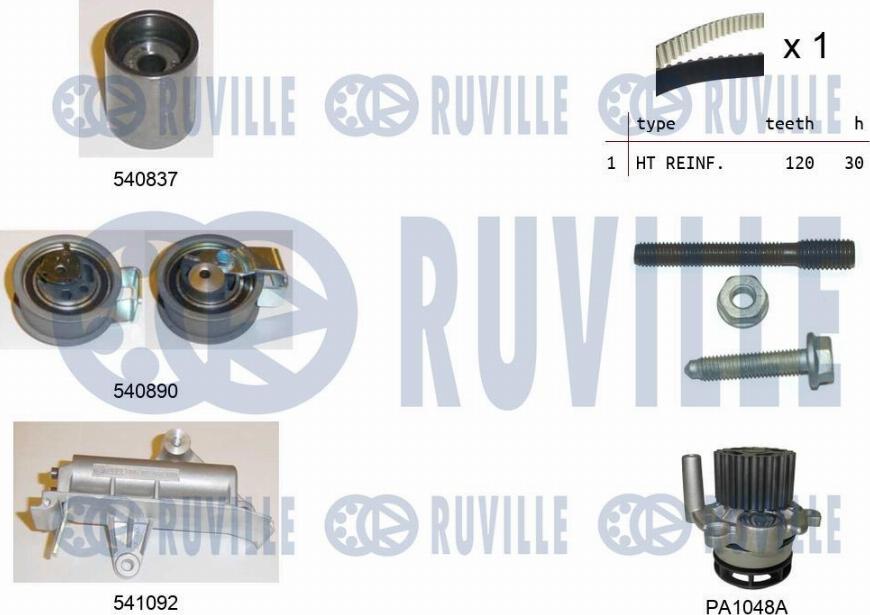 Ruville 5501381 - Wasserpumpe + Zahnriemensatz alexcarstop-ersatzteile.com