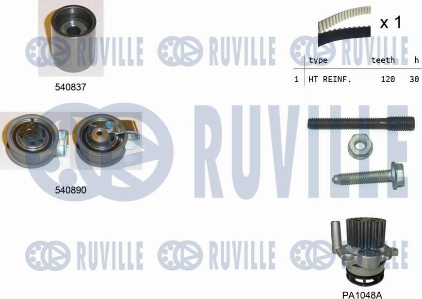 Ruville 5501371 - Wasserpumpe + Zahnriemensatz alexcarstop-ersatzteile.com