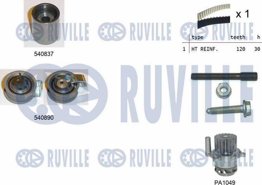 Ruville 5501372 - Wasserpumpe + Zahnriemensatz alexcarstop-ersatzteile.com