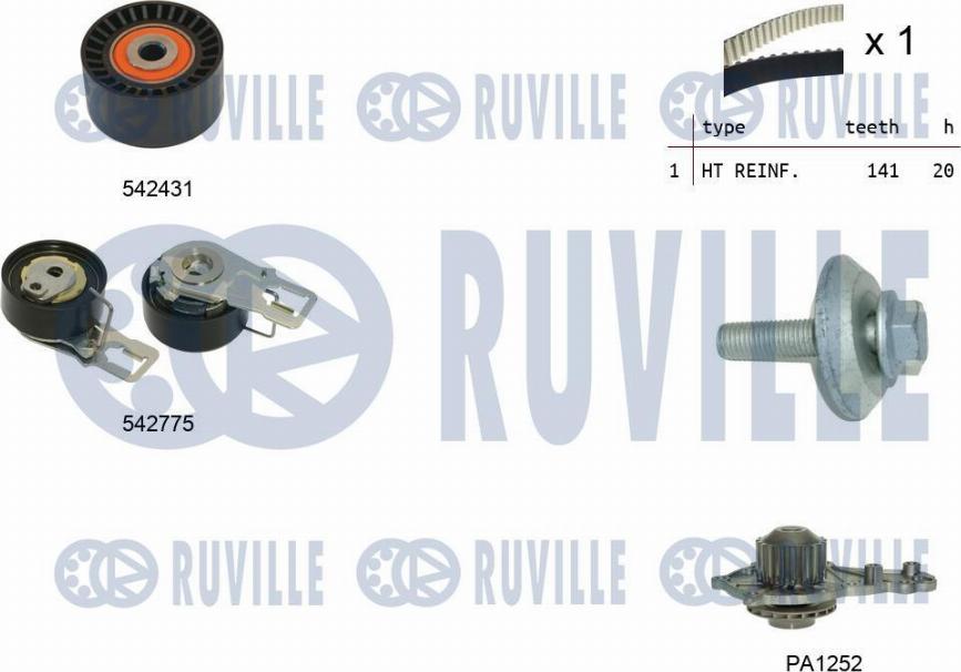 Ruville 5503951 - Wasserpumpe + Zahnriemensatz alexcarstop-ersatzteile.com