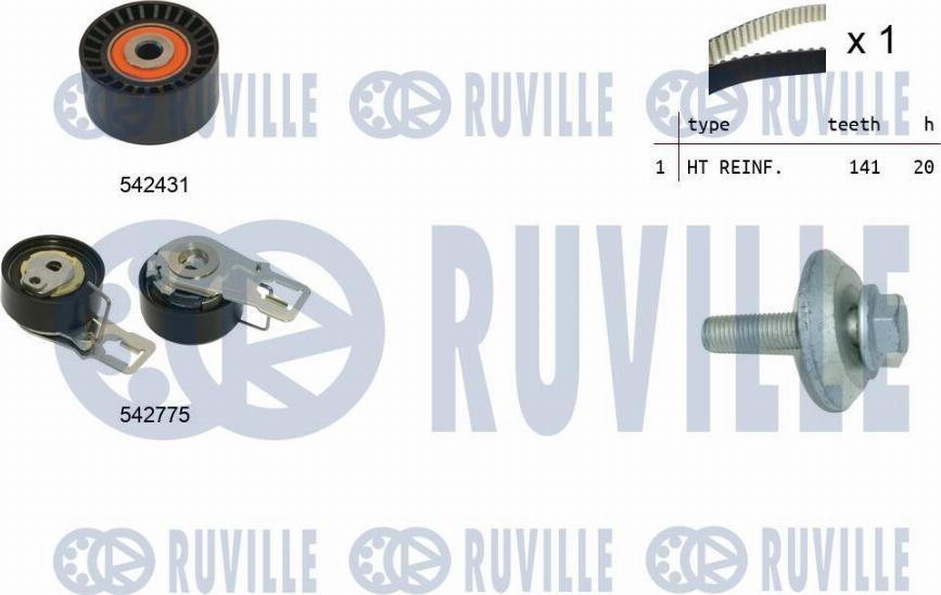 Ruville 550395 - Zahnriemensatz alexcarstop-ersatzteile.com