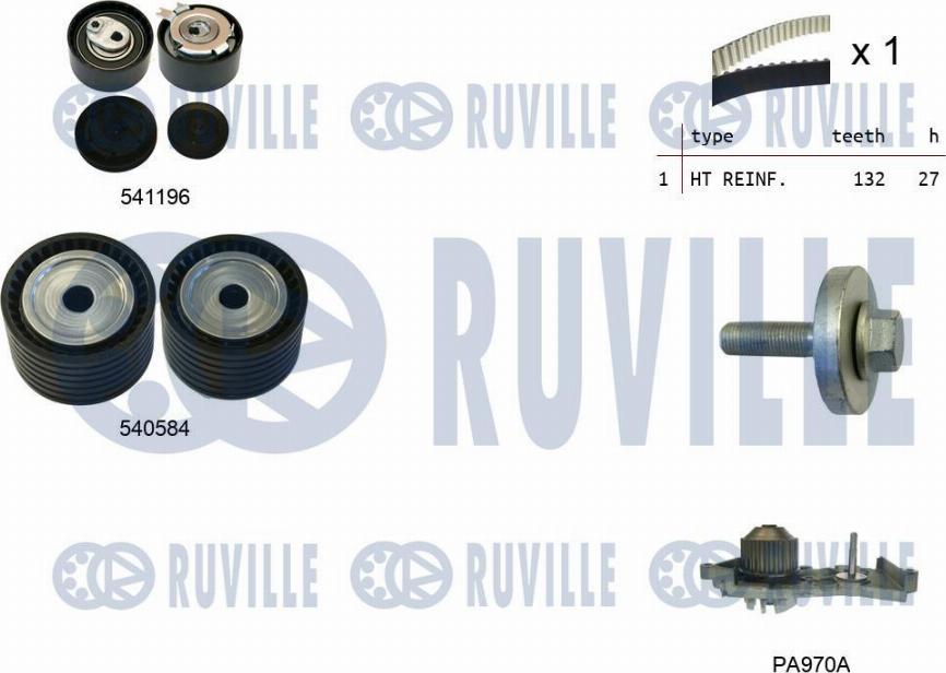 Ruville 5503571 - Wasserpumpe + Zahnriemensatz alexcarstop-ersatzteile.com