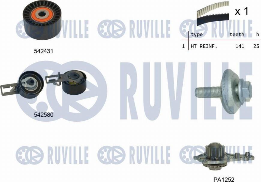 Ruville 5503691 - Wasserpumpe + Zahnriemensatz alexcarstop-ersatzteile.com