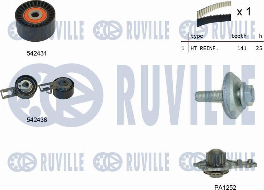 Ruville 5503681 - Wasserpumpe + Zahnriemensatz alexcarstop-ersatzteile.com