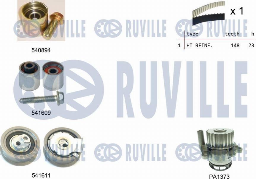 Ruville 5503191 - Wasserpumpe + Zahnriemensatz alexcarstop-ersatzteile.com