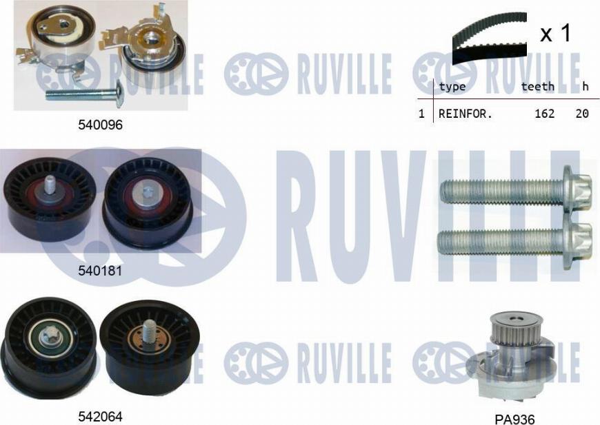 Ruville 5503173 - Wasserpumpe + Zahnriemensatz alexcarstop-ersatzteile.com