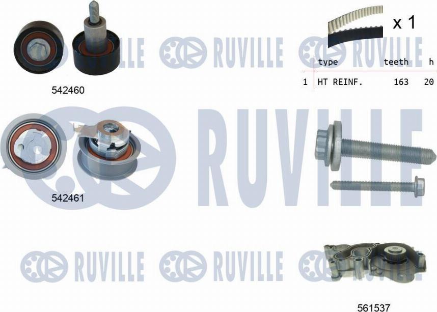 Ruville 5503841 - Wasserpumpe + Zahnriemensatz alexcarstop-ersatzteile.com