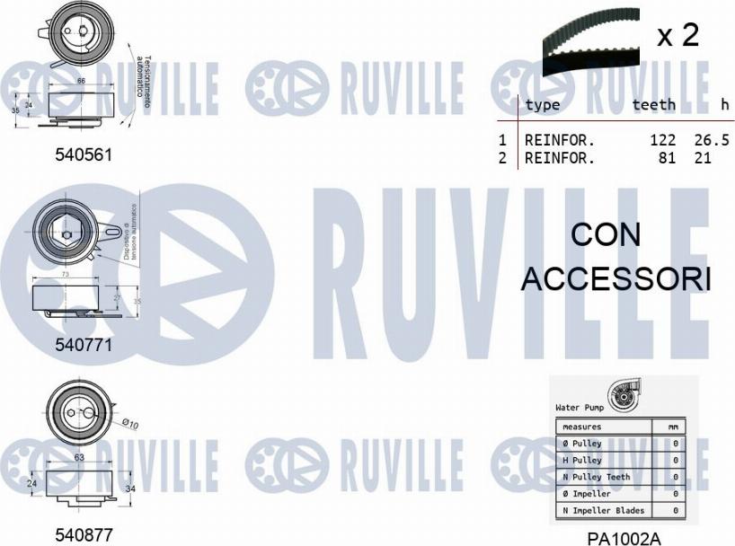 Ruville 5503851 - Wasserpumpe + Zahnriemensatz alexcarstop-ersatzteile.com