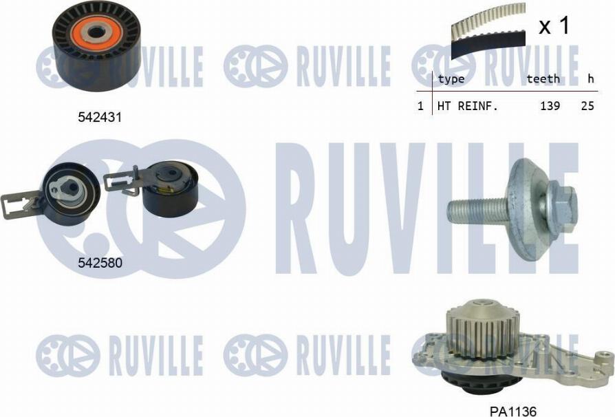 Ruville 5503861 - Wasserpumpe + Zahnriemensatz alexcarstop-ersatzteile.com