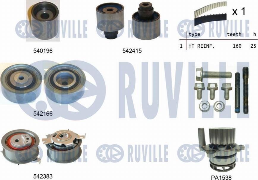 Ruville 5503351 - Wasserpumpe + Zahnriemensatz alexcarstop-ersatzteile.com