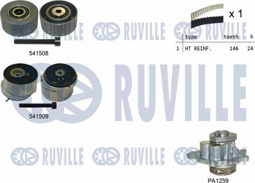 Ruville 5503201 - Wasserpumpe + Zahnriemensatz alexcarstop-ersatzteile.com