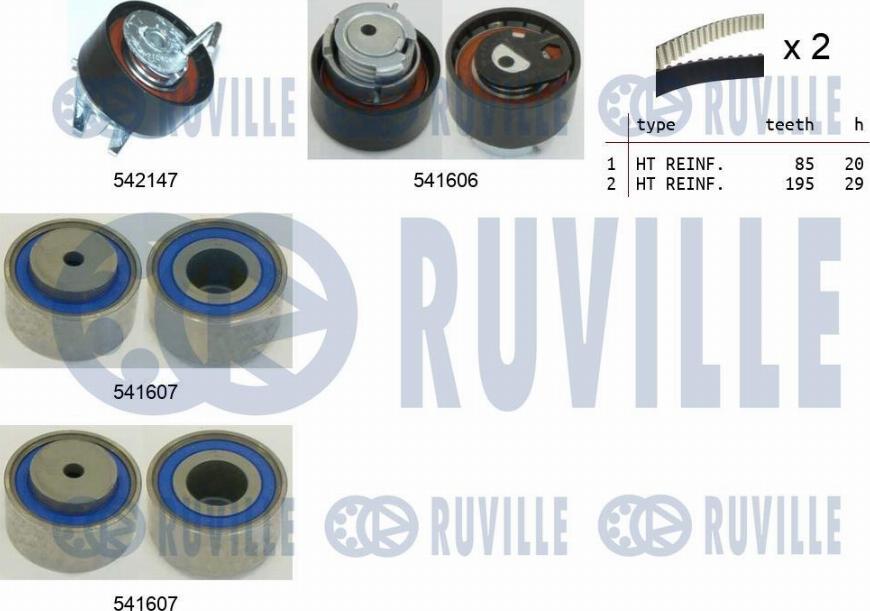 Ruville 550322 - Zahnriemensatz alexcarstop-ersatzteile.com