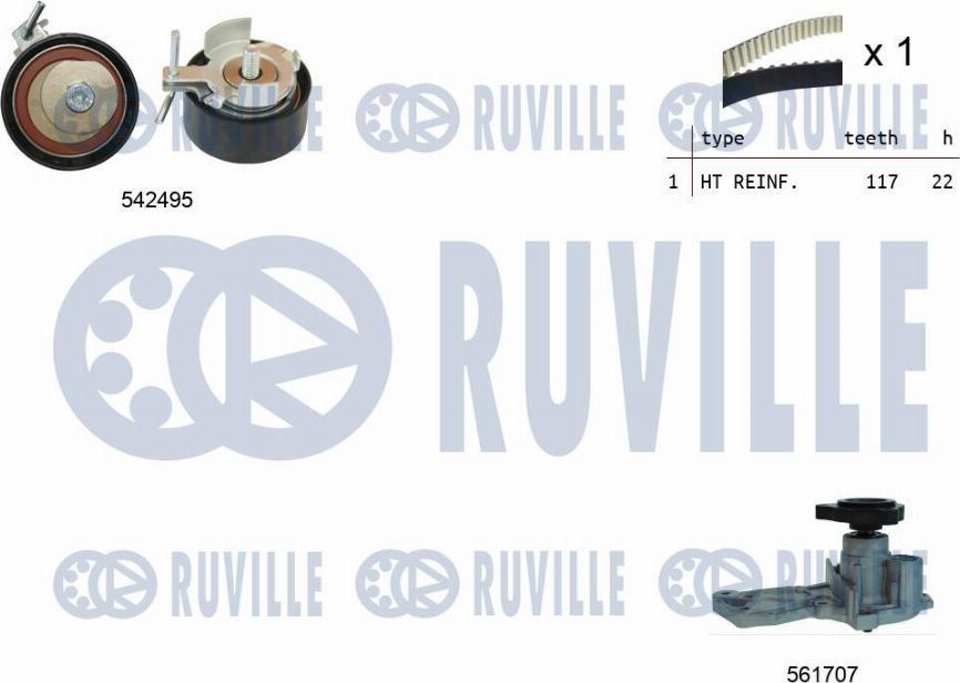 Ruville 5503742 - Wasserpumpe + Zahnriemensatz alexcarstop-ersatzteile.com