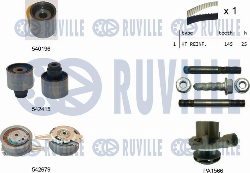 Ruville 5503761 - Wasserpumpe + Zahnriemensatz alexcarstop-ersatzteile.com