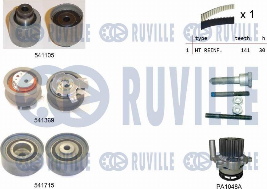 Ruville 5502991 - Wasserpumpe + Zahnriemensatz alexcarstop-ersatzteile.com