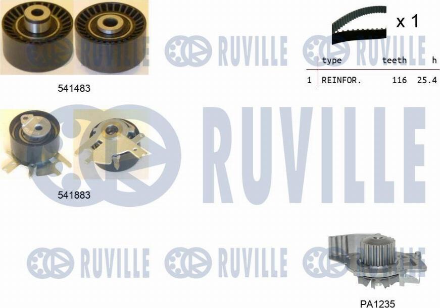 Ruville 5502962 - Wasserpumpe + Zahnriemensatz alexcarstop-ersatzteile.com