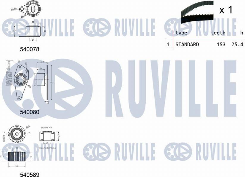 Ruville 550250 - Zahnriemensatz alexcarstop-ersatzteile.com